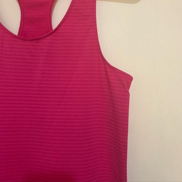 3/$30 Under Armour pink racerback striped tank top - Picture 4 of 7